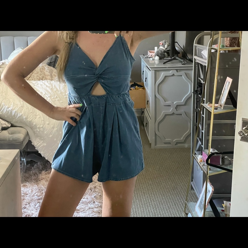 Denim romper